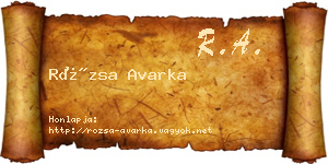 Rózsa Avarka névjegykártya